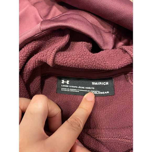 Under Armour Womens Coldgear Fleece Big Logo Hoodie Size Small - Picture 3 of 12